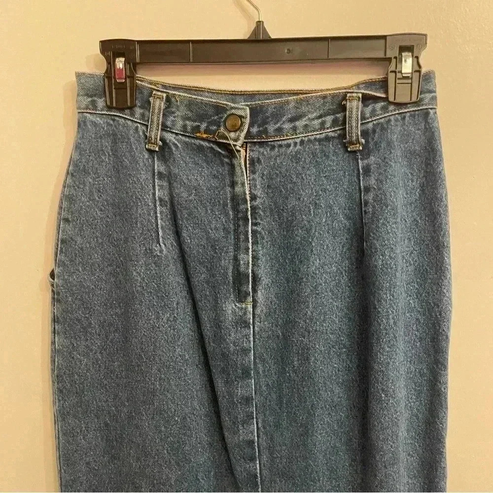 Denim Midi Skirt vintage Stuffed Shirt yoked 7/8 - Picture 2 of 5